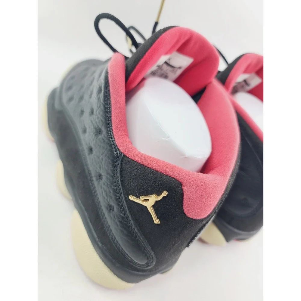 Jordan Leather/Suede Retro Sneakers, Men's Size 8.5, Black/Red Color‎